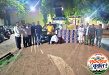 गडचिरोली पोलीसांनी केला अवैध दारु व चारचाकी वाहनासह एकूण 6,00,000/- रुपयांचा मुद्देमाल जप्त.