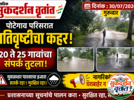 पोटेगाव परिसरात अतिवृष्टीचा कहर ; २० ते २५ गावांचा संपर्क तुटला, नागरिकांना घराबाहेर न पडण्याचे आवाहन.